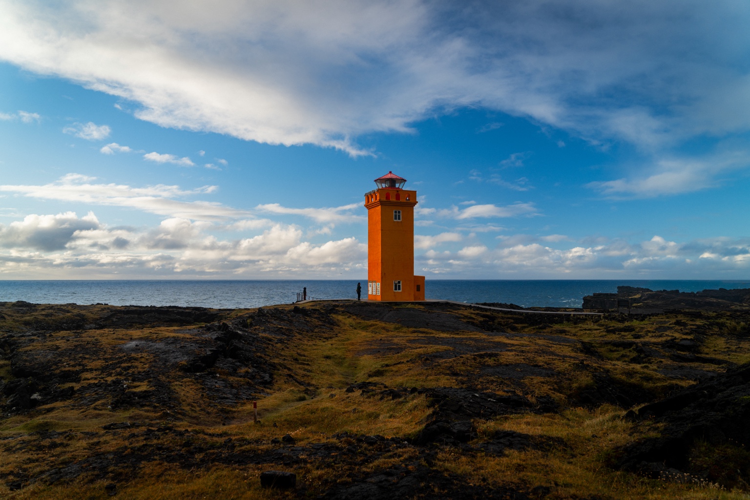 Svörtuloft Lighthouse on the Snæfellsnes coast.